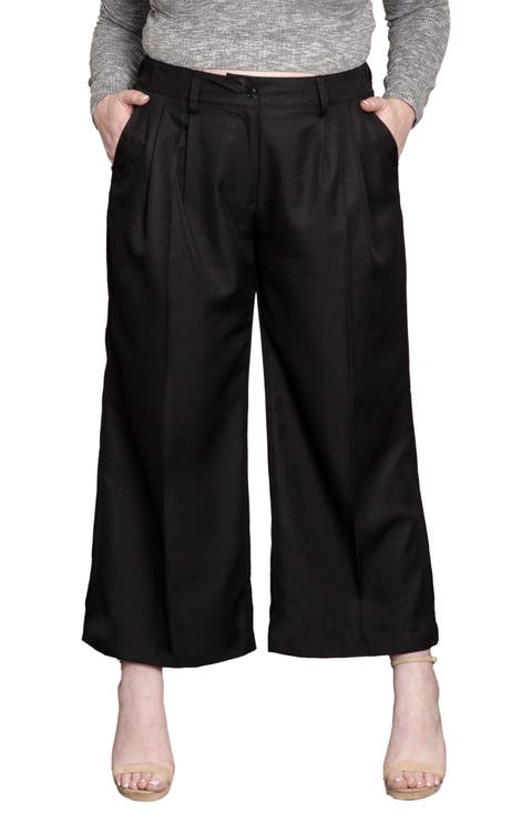 Crop Wide Leg Pants (Plus)