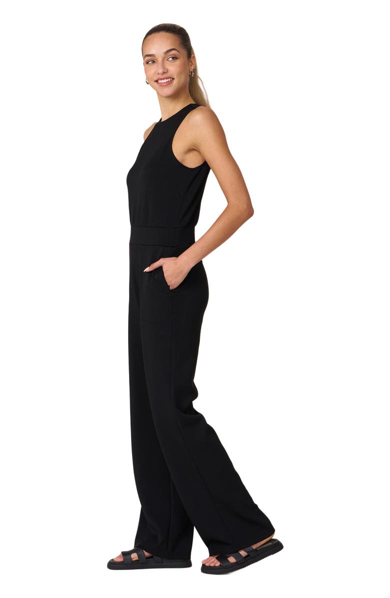 Rebody Active That's a Wrap Scuba Knit Jumpsuit, Alternate, color, Black
