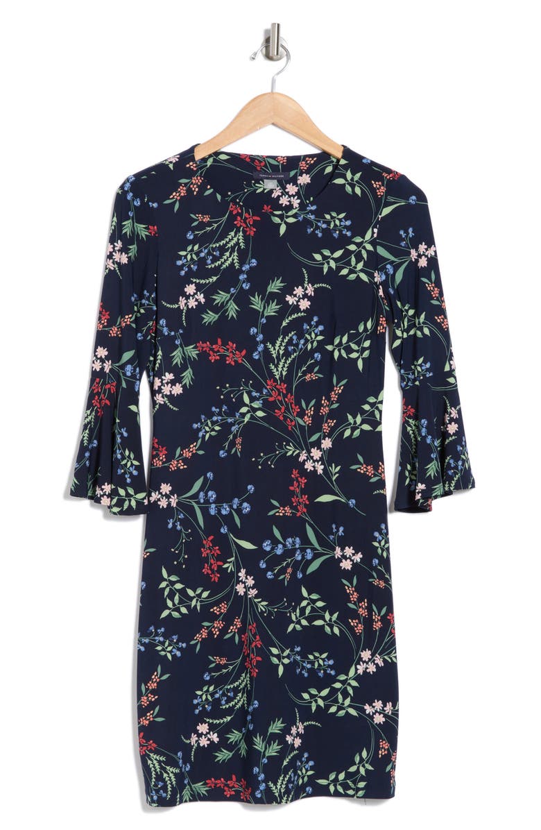 Tommy Hilfiger Floral Spray Bell Sleeve Jersey Shift Minidress, Alternate, color,