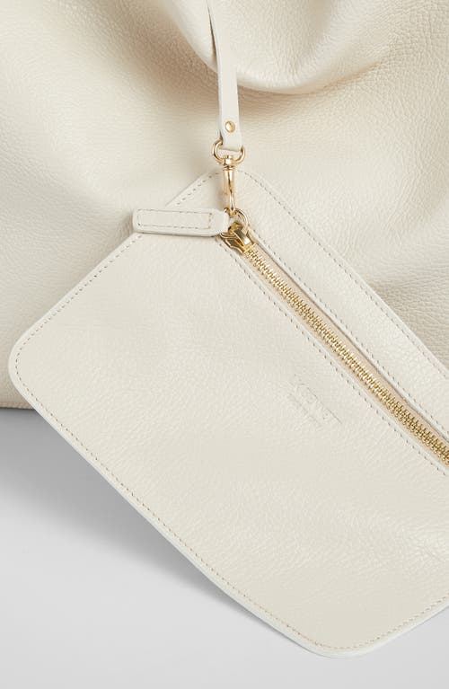 Lk Bennett Soula Leather Shoulder Bag In Ecru