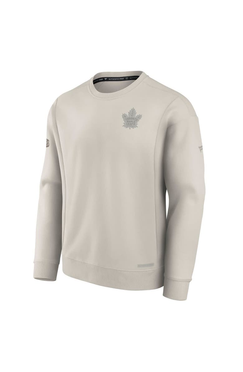 FANATICS Men's Fanatics  Cream Toronto Maple Leafs Authentic Pro Road Fleece Pullover Sweatshirt, Alternate, color, 