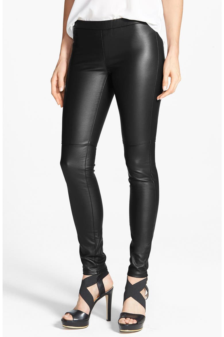 Faux Leather Leggings, Main, color, Black