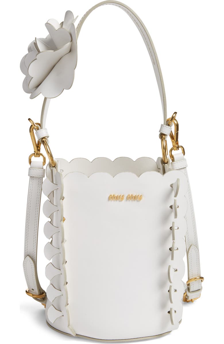 Miu Miu Leather Bucket Bag, Main, color,