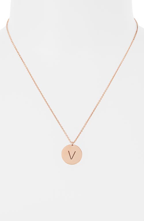 Meshmerise Initial Disc Pendant Necklace In Gold
