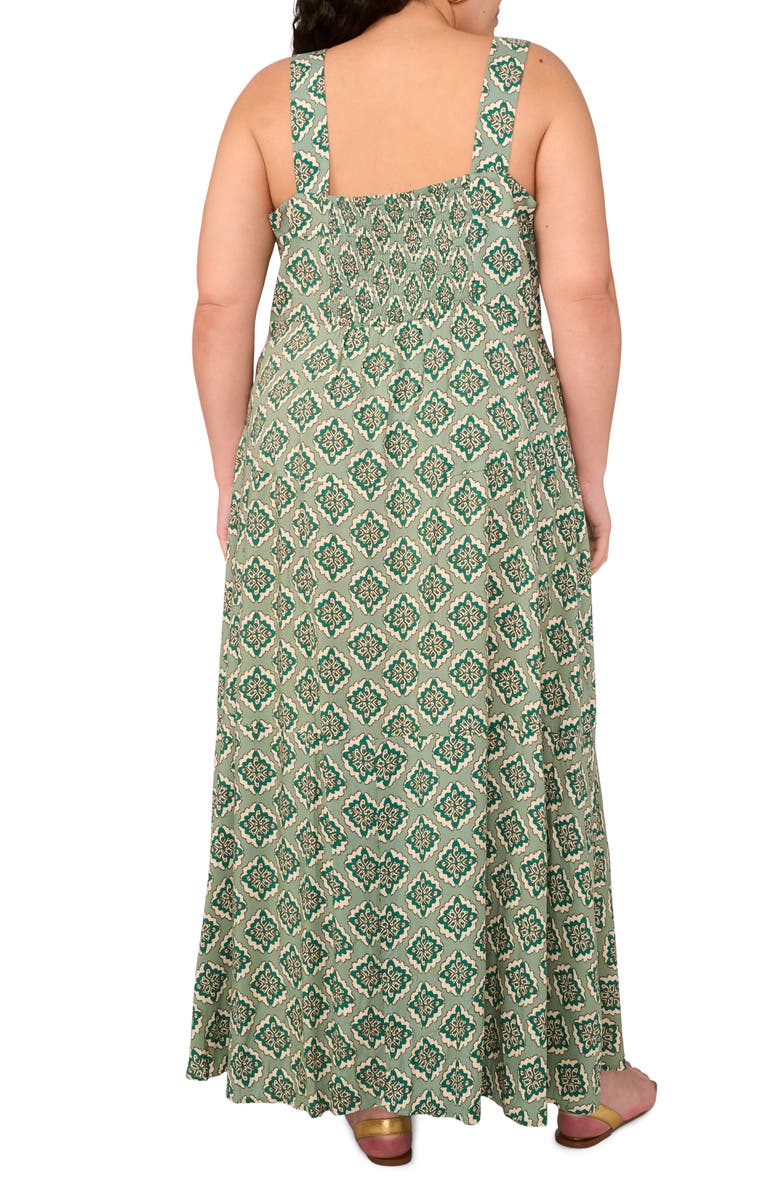 Vince Camuto Medallion Print Wide Strap Maxi Dress, Alternate, color, Blue Aura