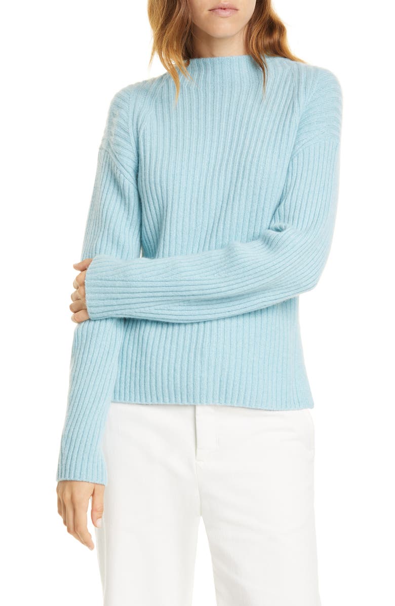 Vince Ribbed Mock Neck Wool & Cashmere Sweater, Main, color,
