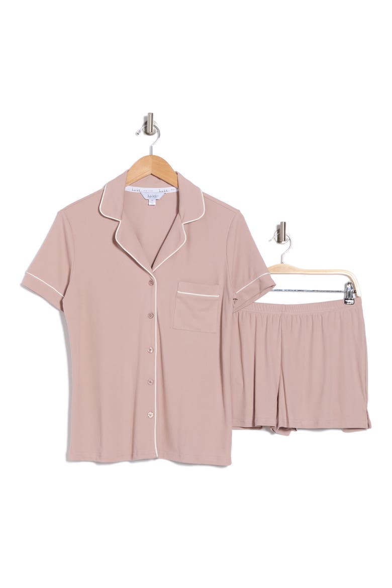 Rib Piped Trim Pajamas, Alternate, color, SIERRA TAUPE