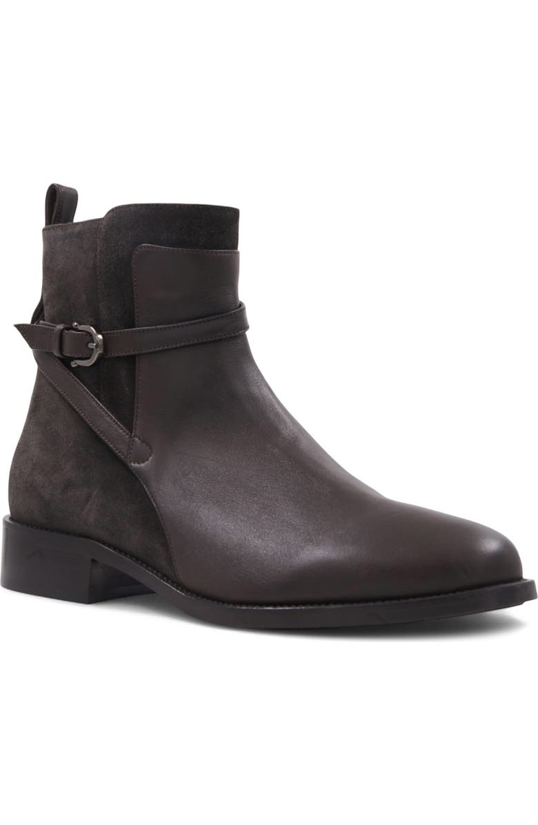 Aquatalia Nettie Weatherproof Bootie, Main, color, Espresso Leather/ Suede