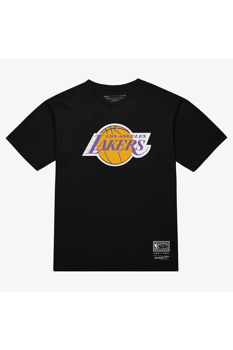 Unisex Mitchell & Ness  Black Los Angeles Lakers Hardwood Classics Arch T-Shirt, Main, color, Black