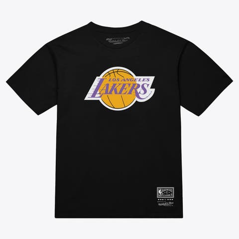 Unisex Mitchell & Ness  Black Los Angeles Lakers Hardwood Classics Arch T-Shirt