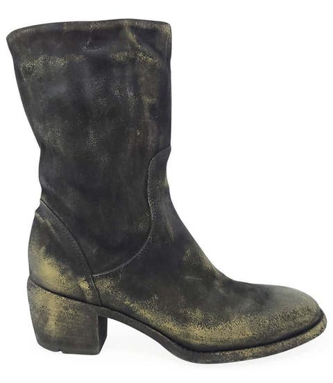 Leather Mid Calf Boot