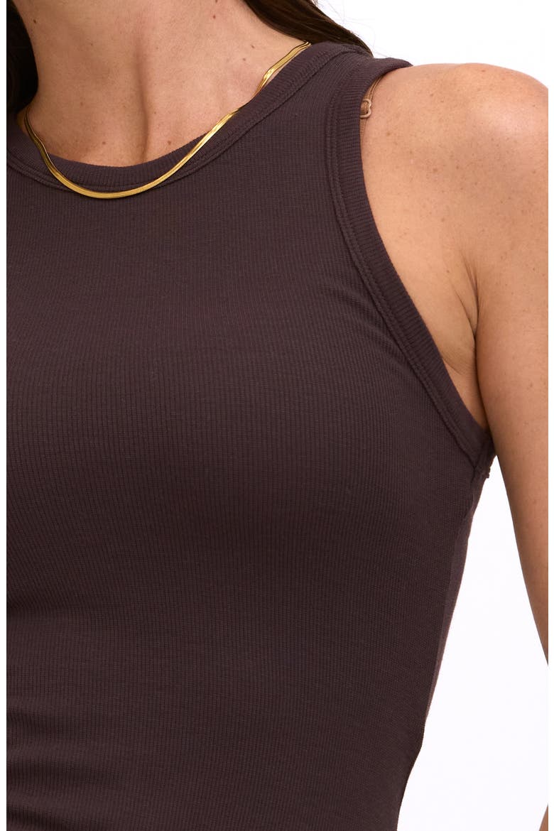 Bailey Feather Ribbed Tank, Alternate, color, COCOA