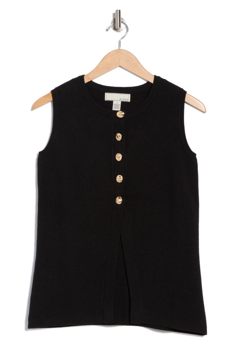 Pandora Double Knit Sweater Vest, Alternate, color, BLACK
