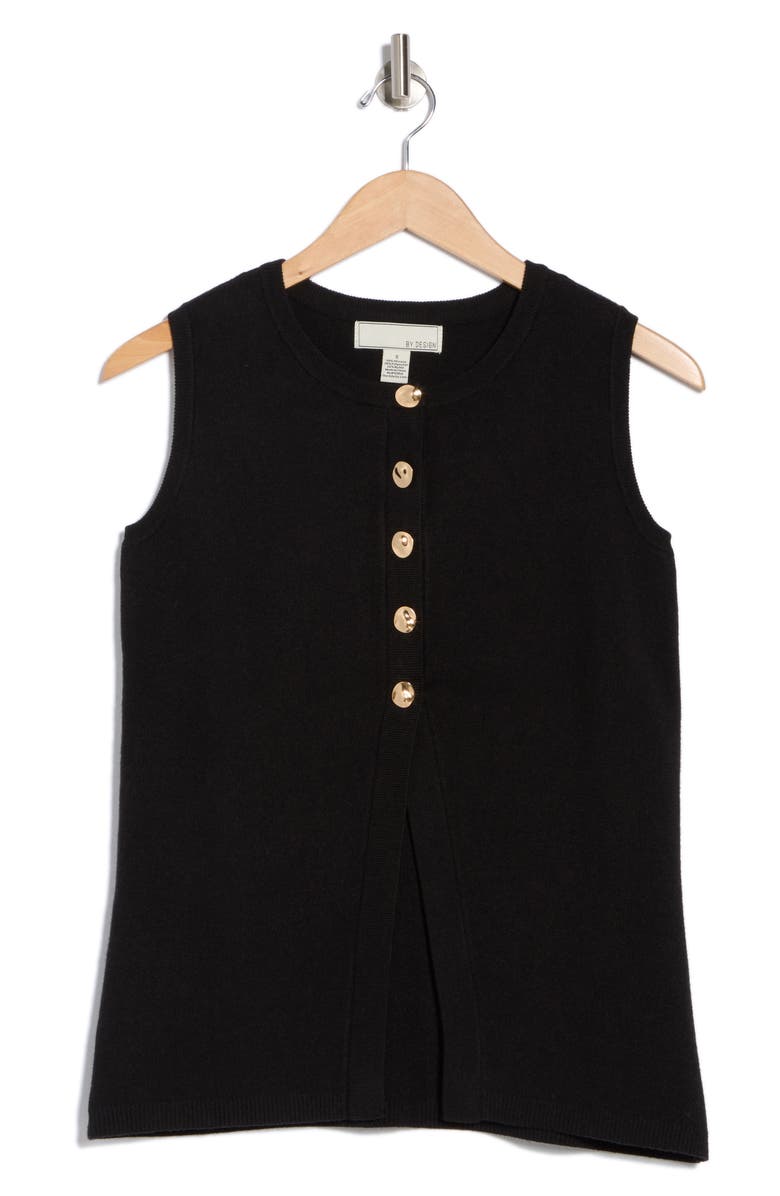 BY DESIGN Pandora Double Knit Sweater Vest, Alternate, color, Black