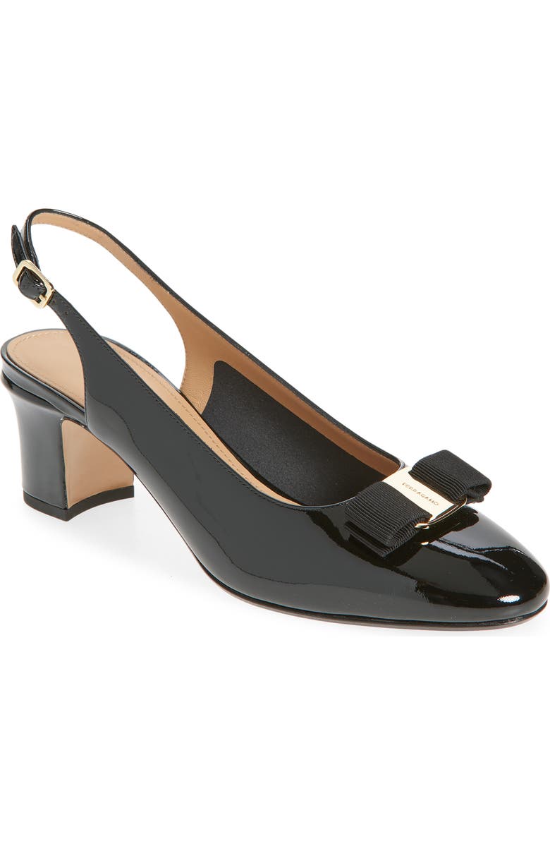 FERRAGAMO Vetty Slingback Pump, Main, color, Nero Biscotto