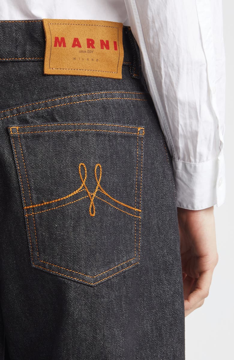 Marni Floral Embellished Stonewashed Carrot Fit Jeans, Alternate, color, 