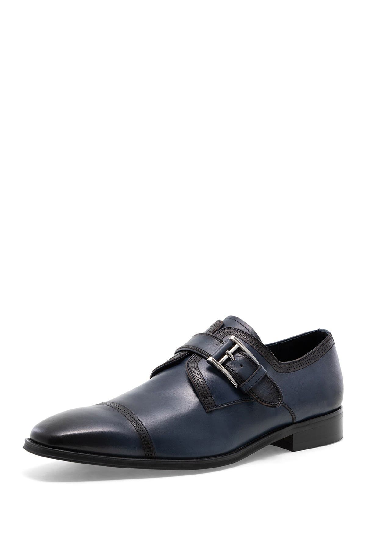 McNeil Single Monk Strap Dress Shoe, Main, color, NAVY