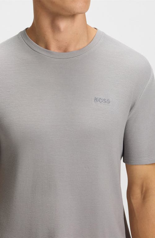 Hugo Boss Boss Ribbed Stretch Modal Pajama T-shirt In Gray