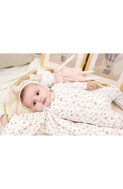 Maniere Manière Pointelle Petals Footie & Hat Set In White