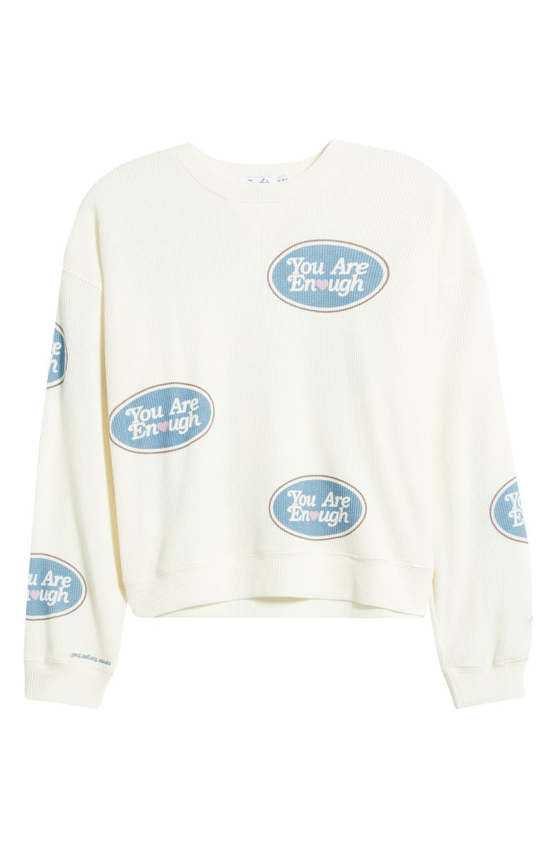 THE MAYFAIR GROUP You Are Enough Crewneck Sweatshirt, Alternate, color, Cloud