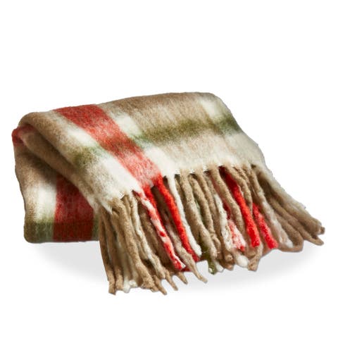 Sno Plaid Throw Blanket Multicolor Christmas Cozy Decor