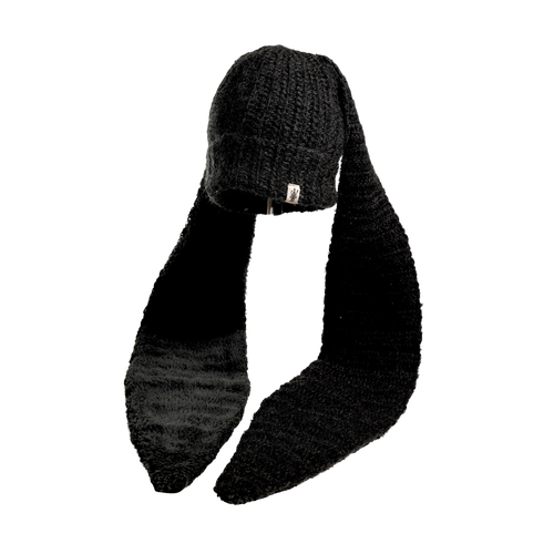 Nirvanna Designs Oversized Ear Beanie In Charcoal
