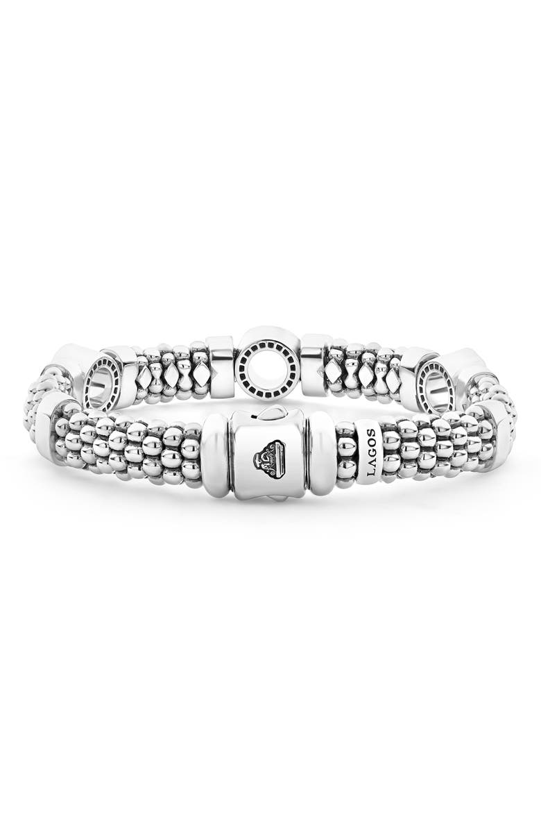 LAGOS Caviar Spark Diamond Station Rope Bracelet, Alternate, color, 