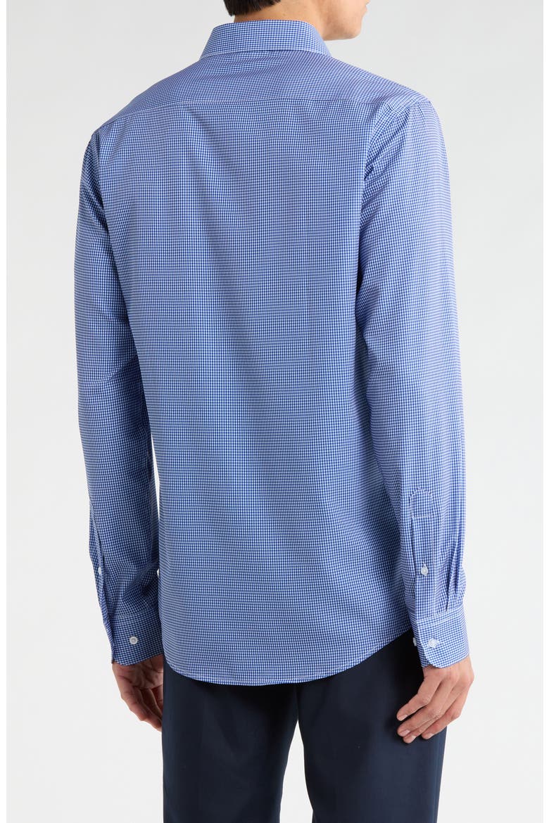 Slim Fit Check Dress Shirt, Alternate, color, DARK BLUE