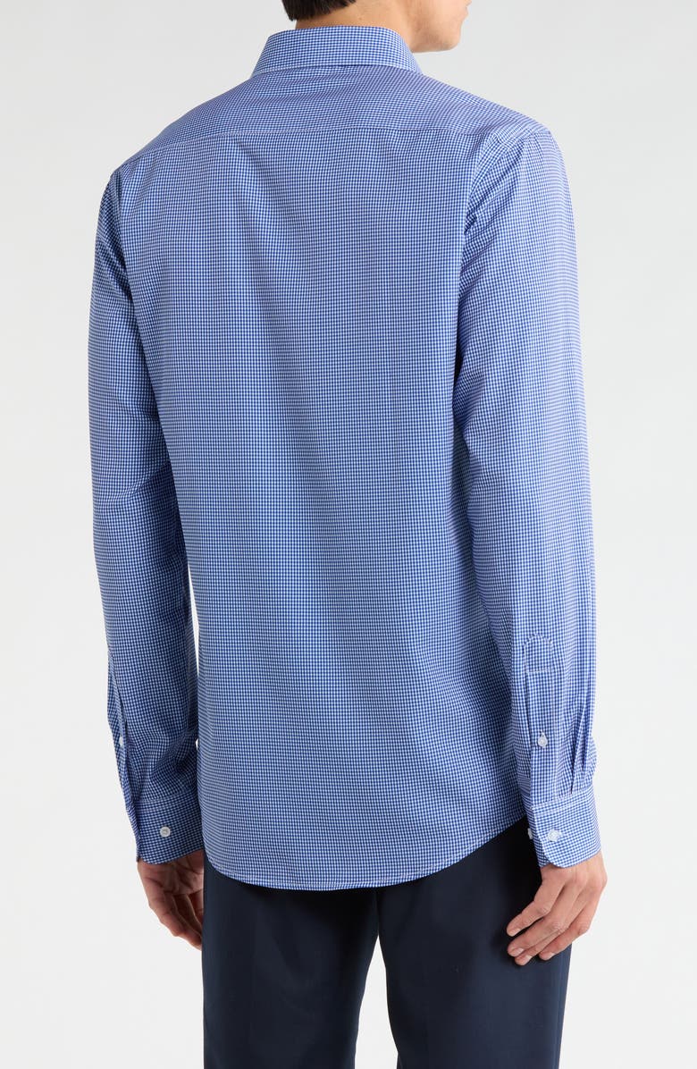 Nautica Slim Fit Check Dress Shirt, Alternate, color, Dark Blue
