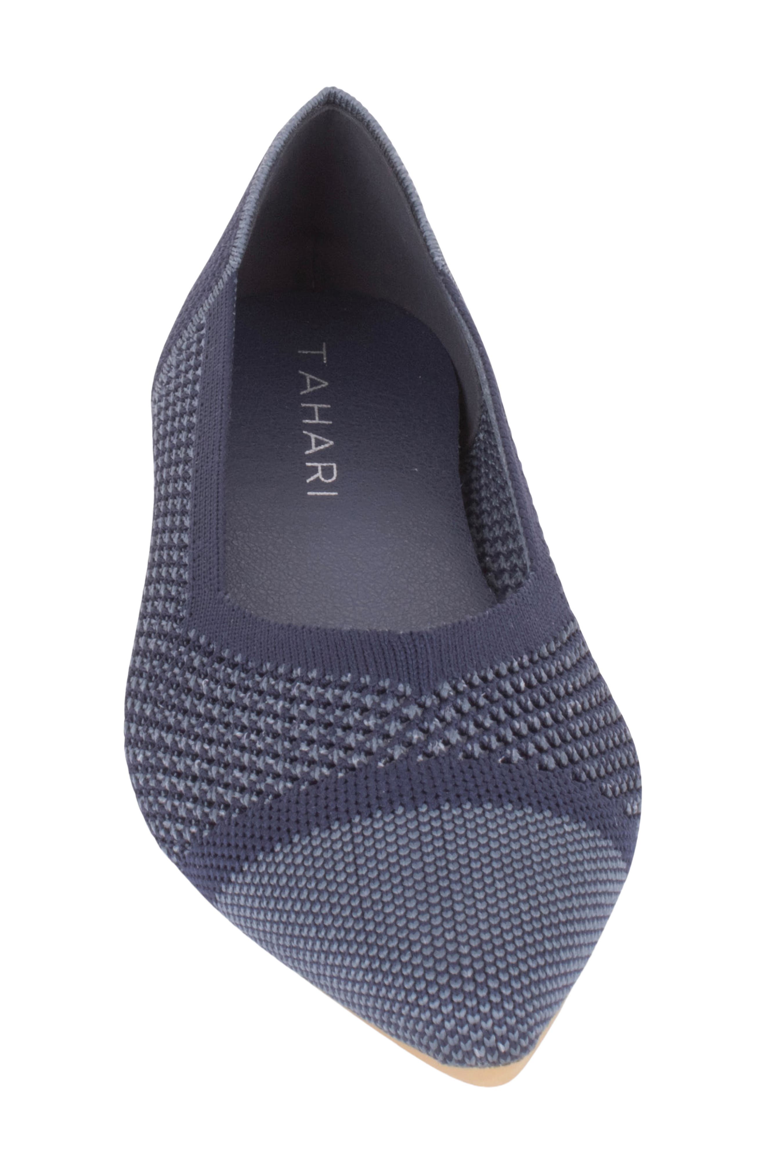 Antigua Knit Pointed Toe Flat, Alternate, color, DENIM