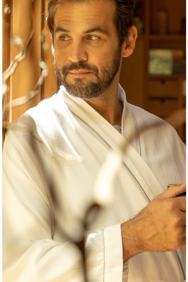 Hotel Waffle Robe, Alternate, color, White