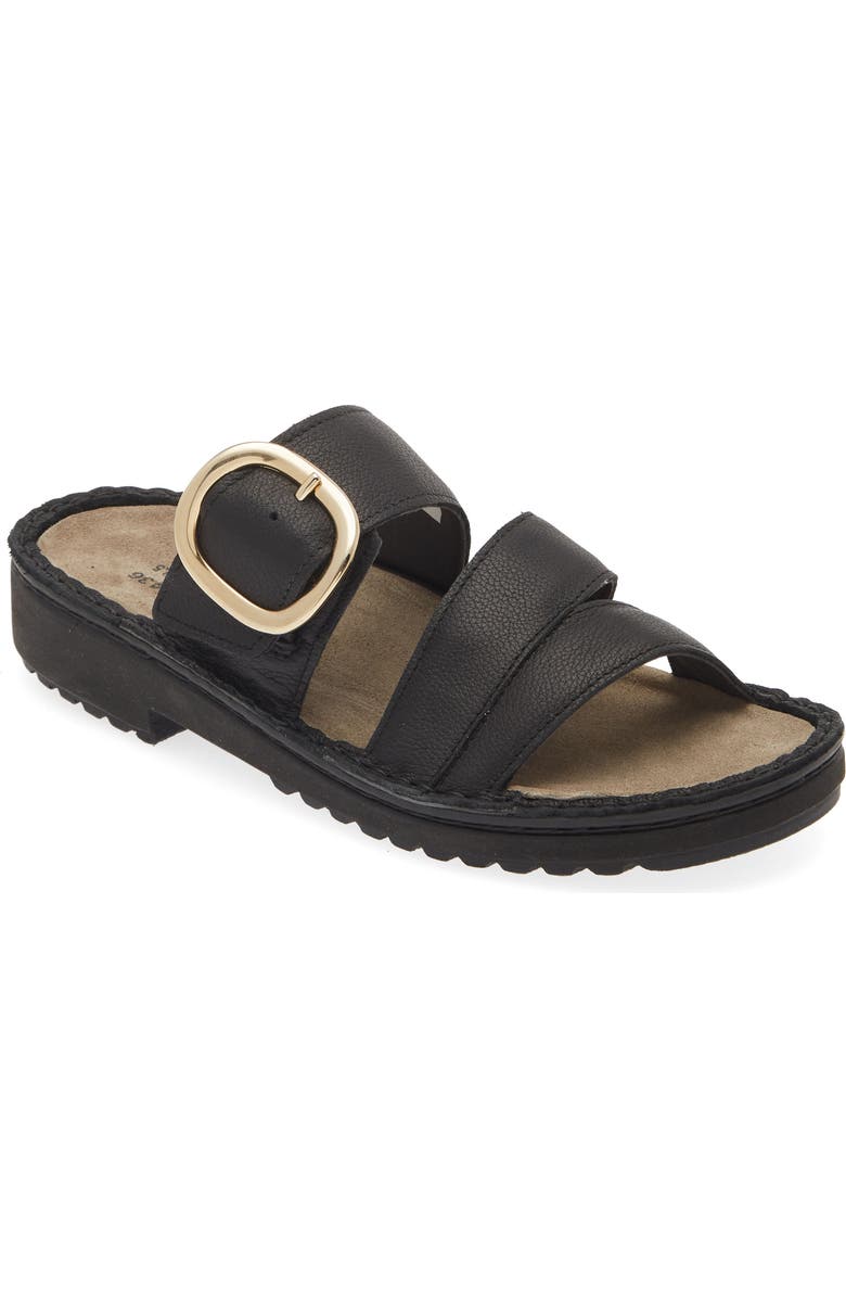 Naot Frey Sandal, Main, color, Soft Black Leather