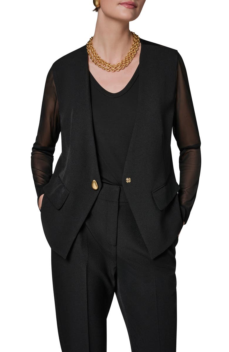 Donna Karan New York Sheer Contrast Jacket, Alternate, color,