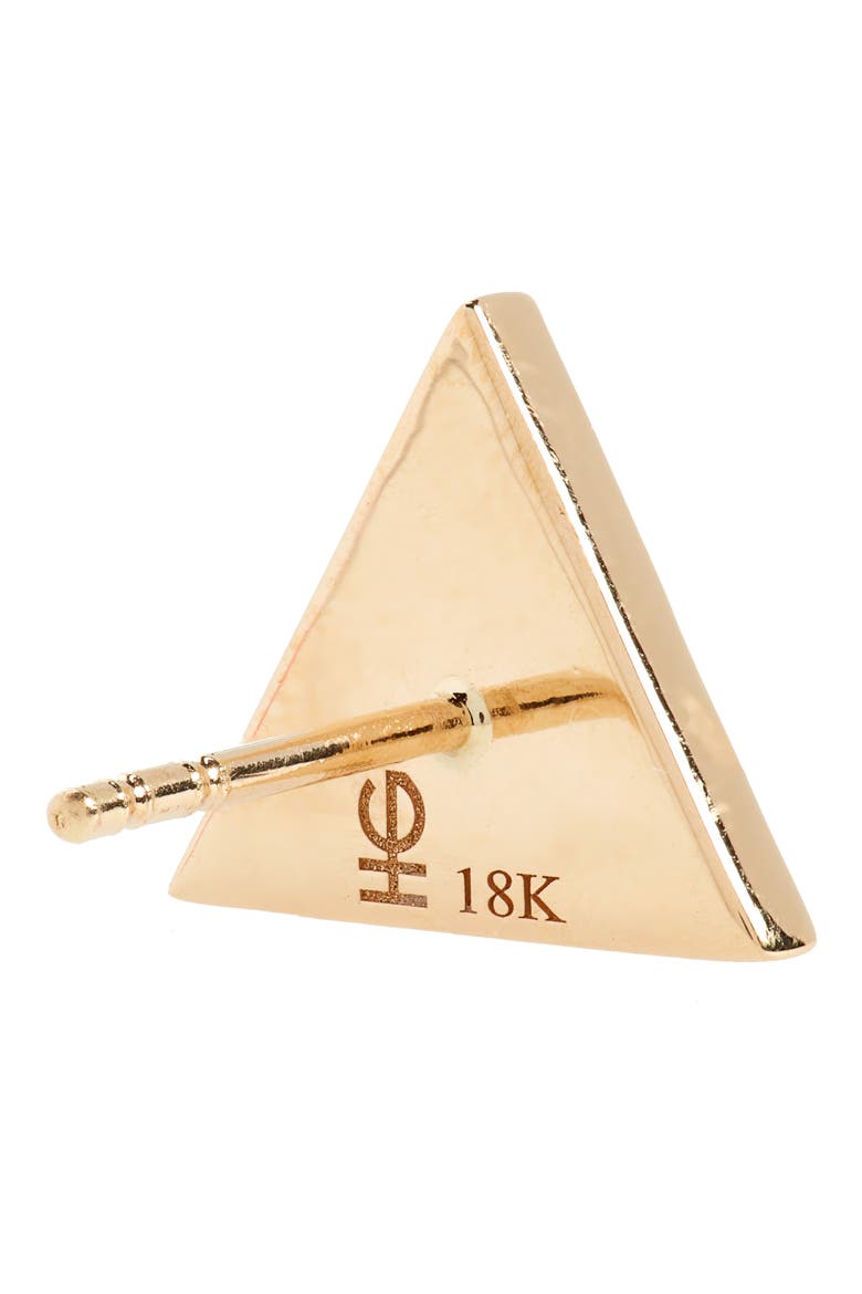 Enamel & Diamond Triangle Stud Earrings, Alternate, color, YELLOW GOLD/ DIAMOND/ BLACK