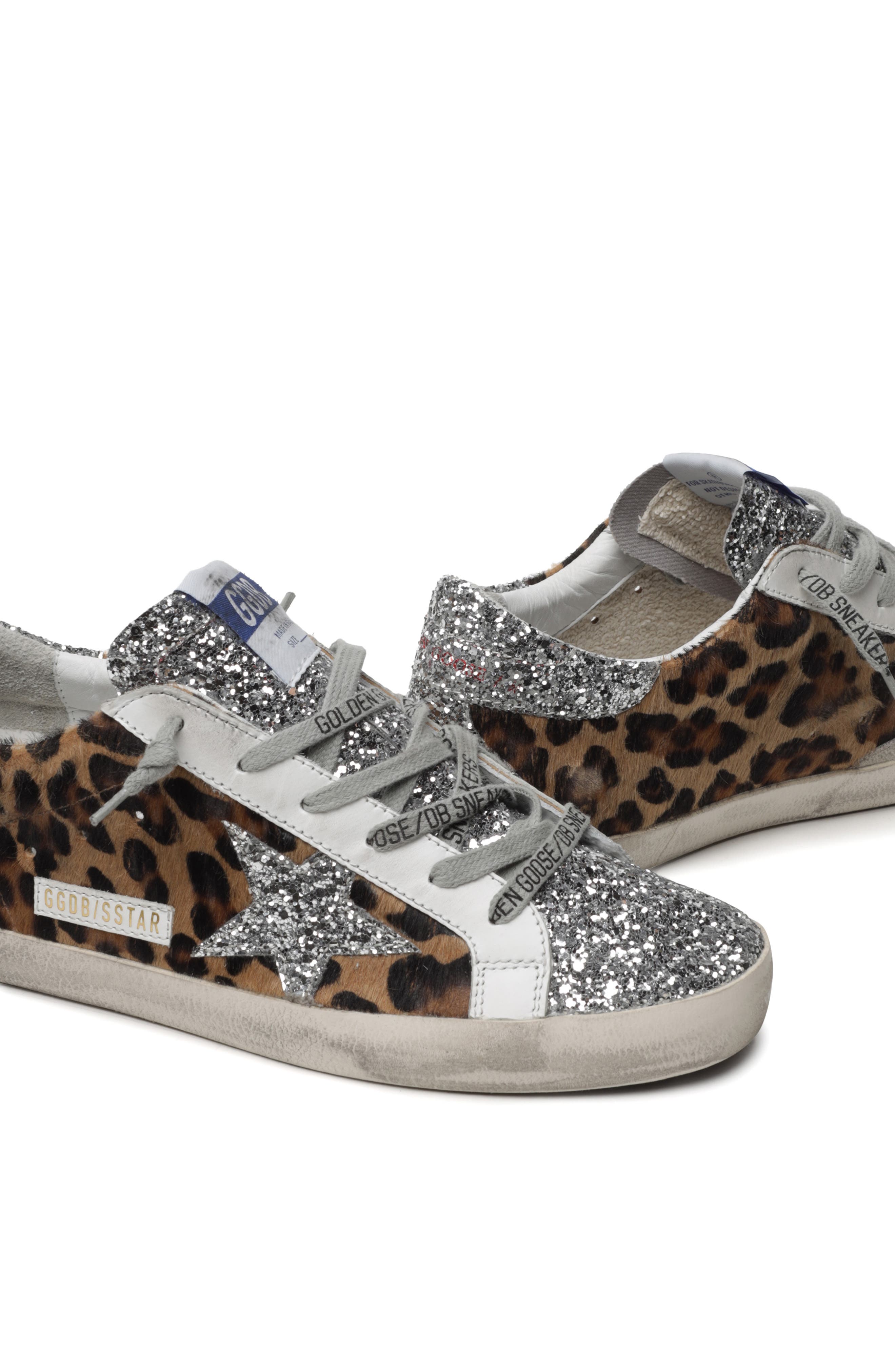 Golden Goose Super-Star Leopard Print Genuine Calf Hair Sneaker, Alternate, color, 