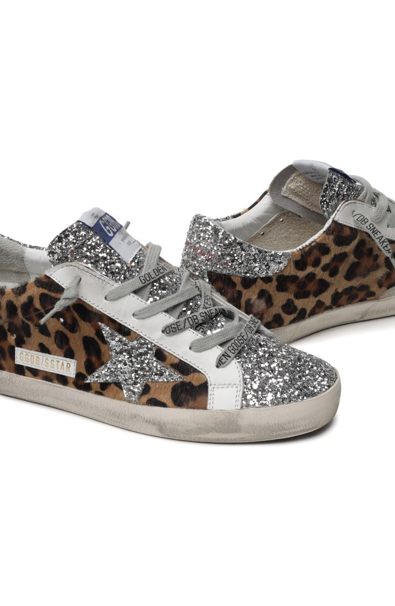 Golden Goose Super-Star Leopard Print Genuine Calf Hair Sneaker, Alternate, color,