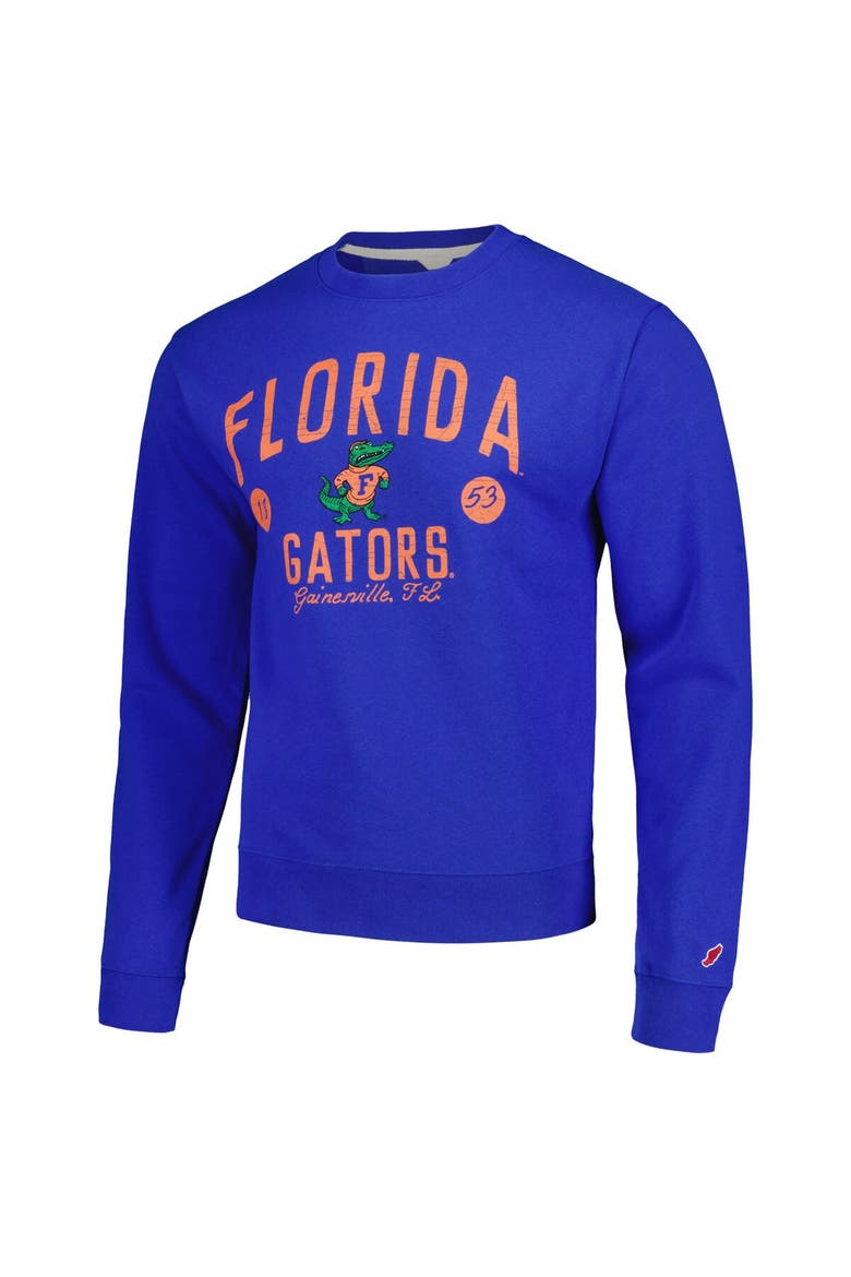 Men's League Collegiate Wear  Royal Florida Gators Bendy Arch Essential Pullover Sweatshirt, Alternate, color, Royal