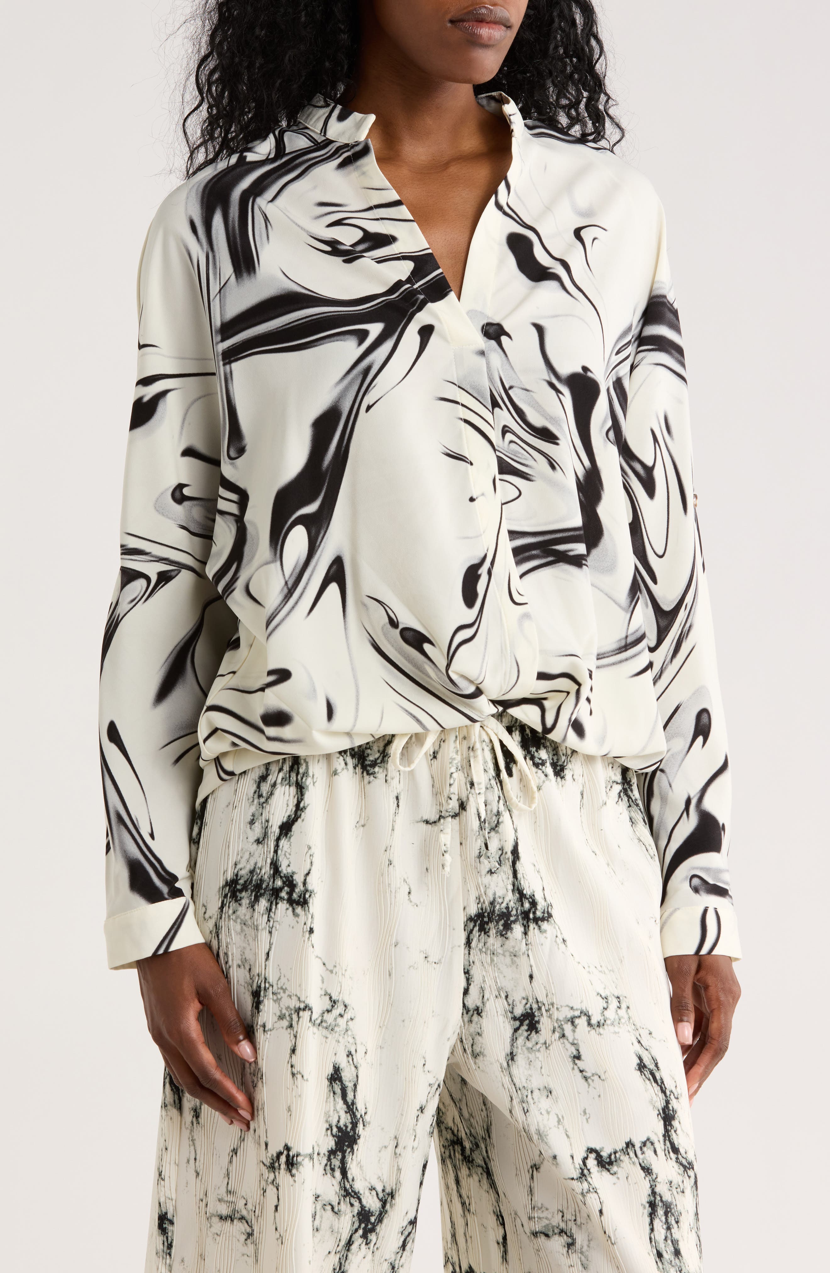 PATRIZIA LUCA Untuck Woven Top