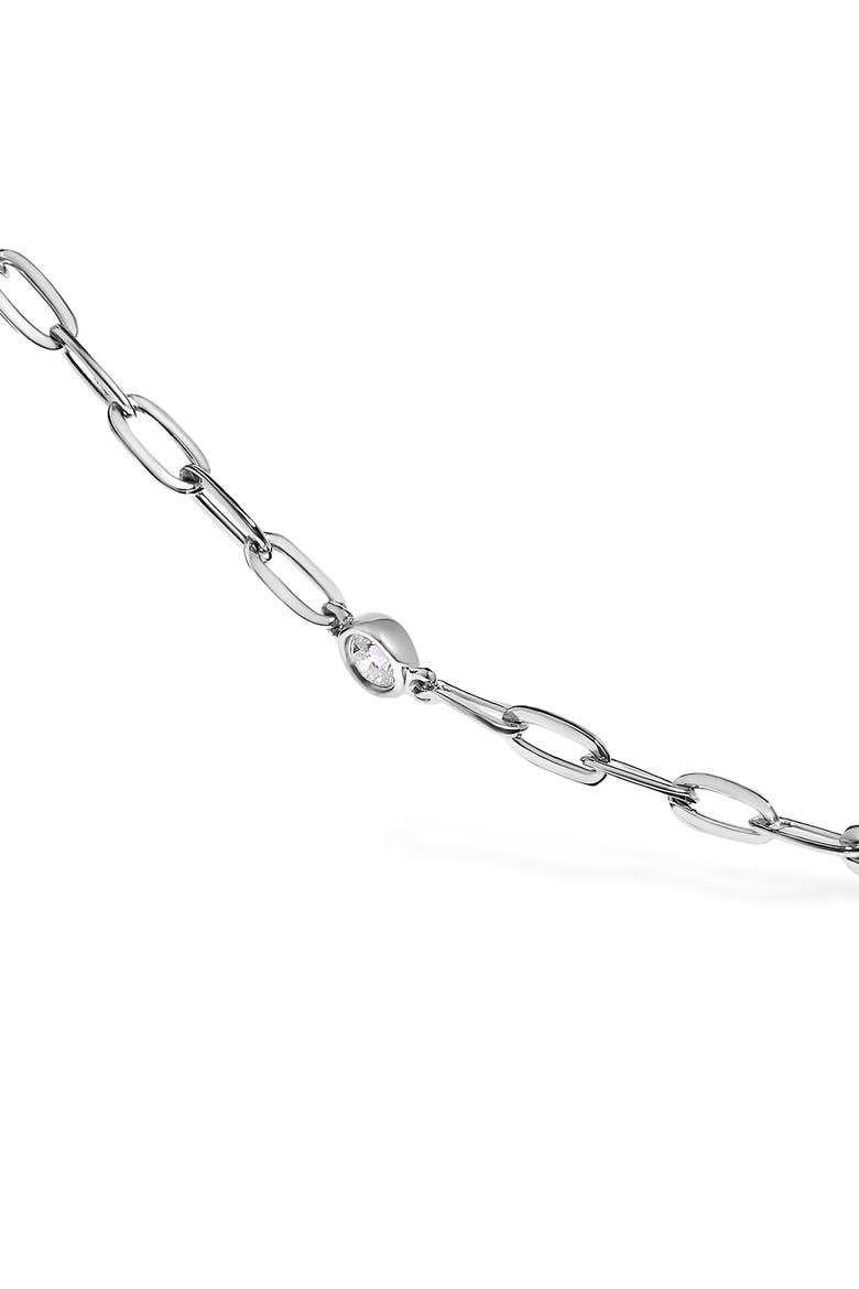 14K White Gold Bezel Set 1.00 Cttw Diamond 11 Station Necklace, Alternate, color, White