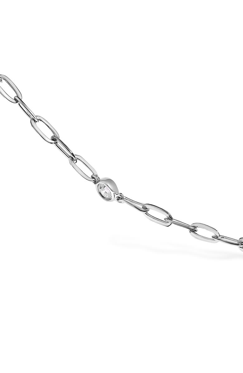 Haus of Brilliance 14K White Gold Bezel Set 1.00 Cttw Diamond 11 Station Necklace, Alternate, color, White