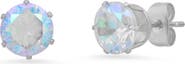 STEELTIME HMY JEWELRY Stainless Steel Simulated Diamond 8mm Stud Earrings