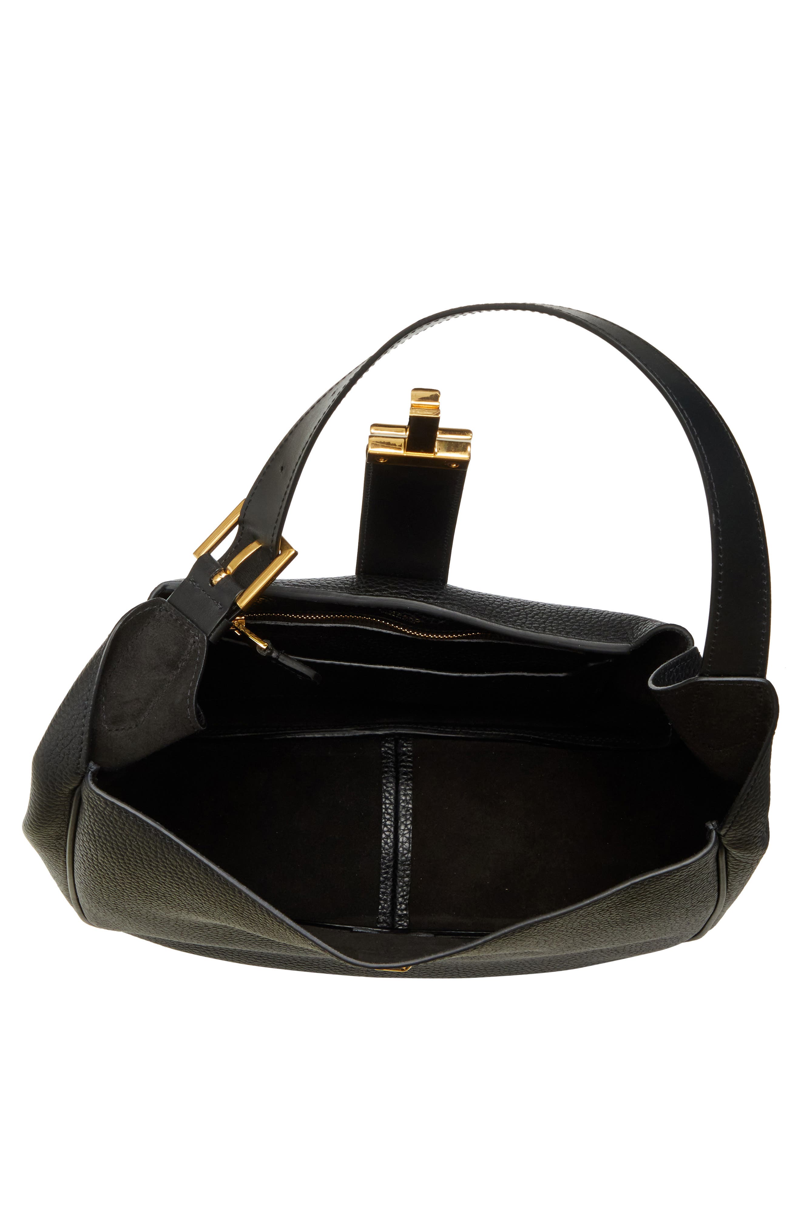 TOM FORD Large Monarch Leather Hobo Bag, Alternate, color, 