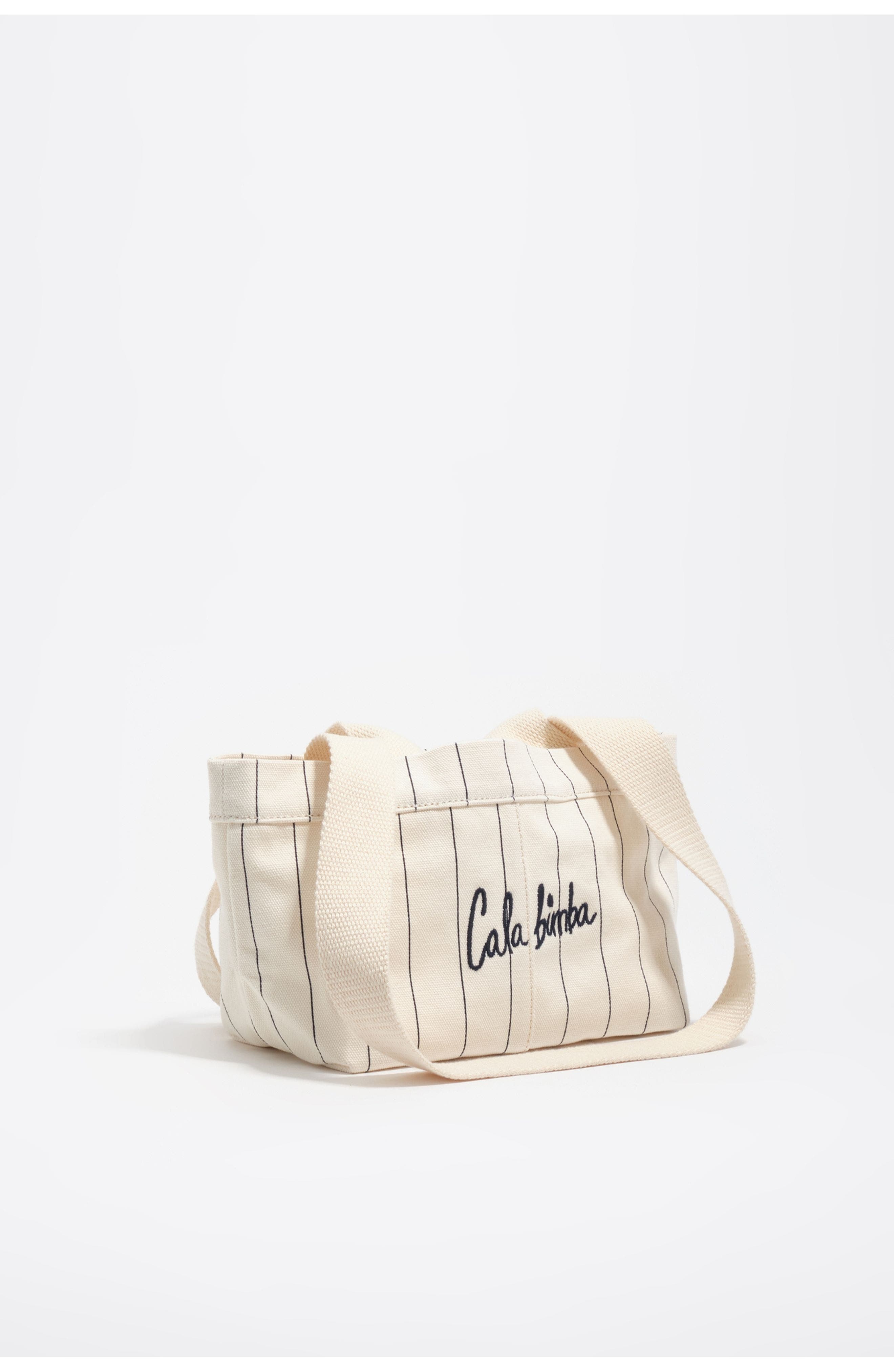 Bimba y Lola Mini Off-White Cotton Crossbody Bag, Main, color, Off White