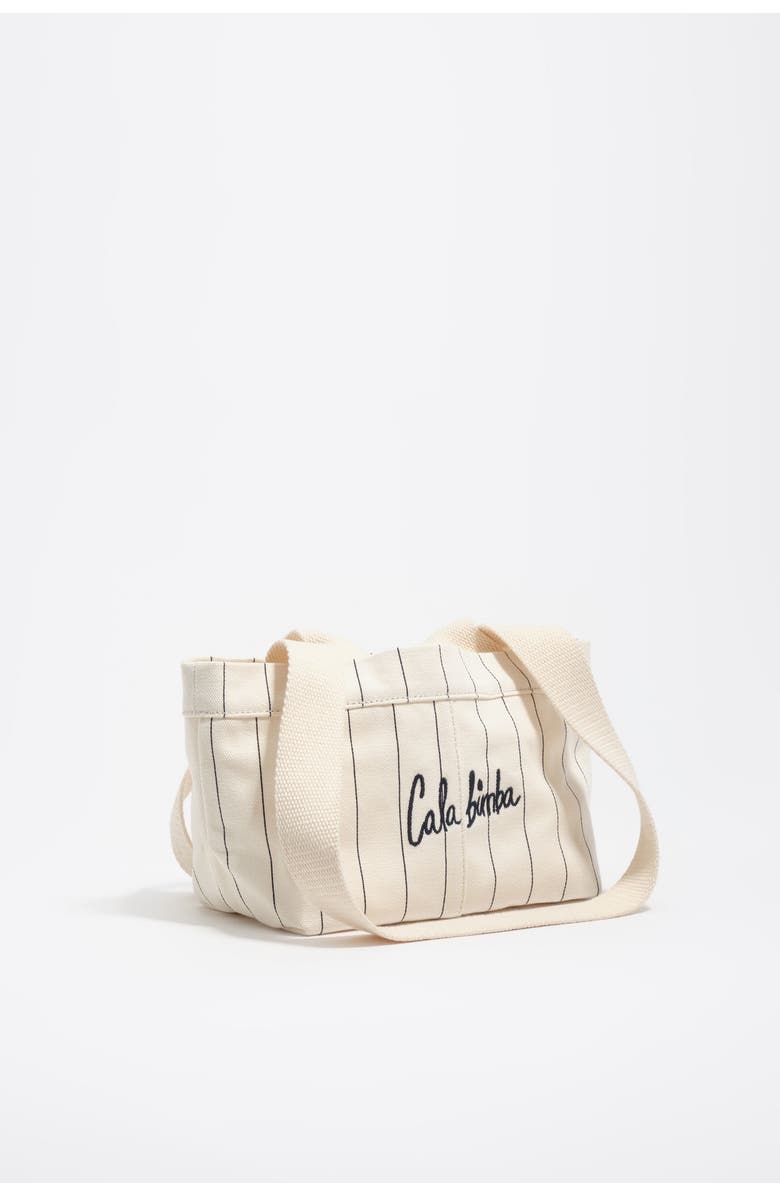 Bimba y Lola Mini Off-White Cotton Crossbody Bag, Main, color, Off White