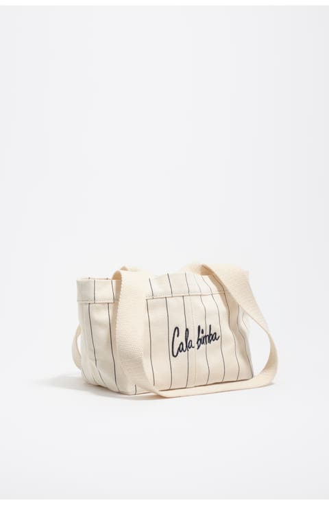 Mini Off-White Cotton Crossbody Bag