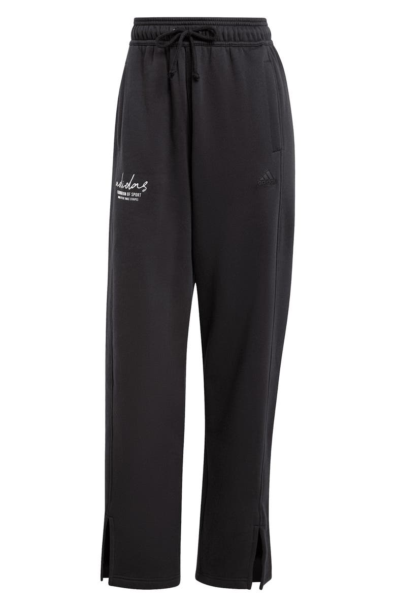 adidas Signature Embroidered Fleece Pants, Alternate, color, 