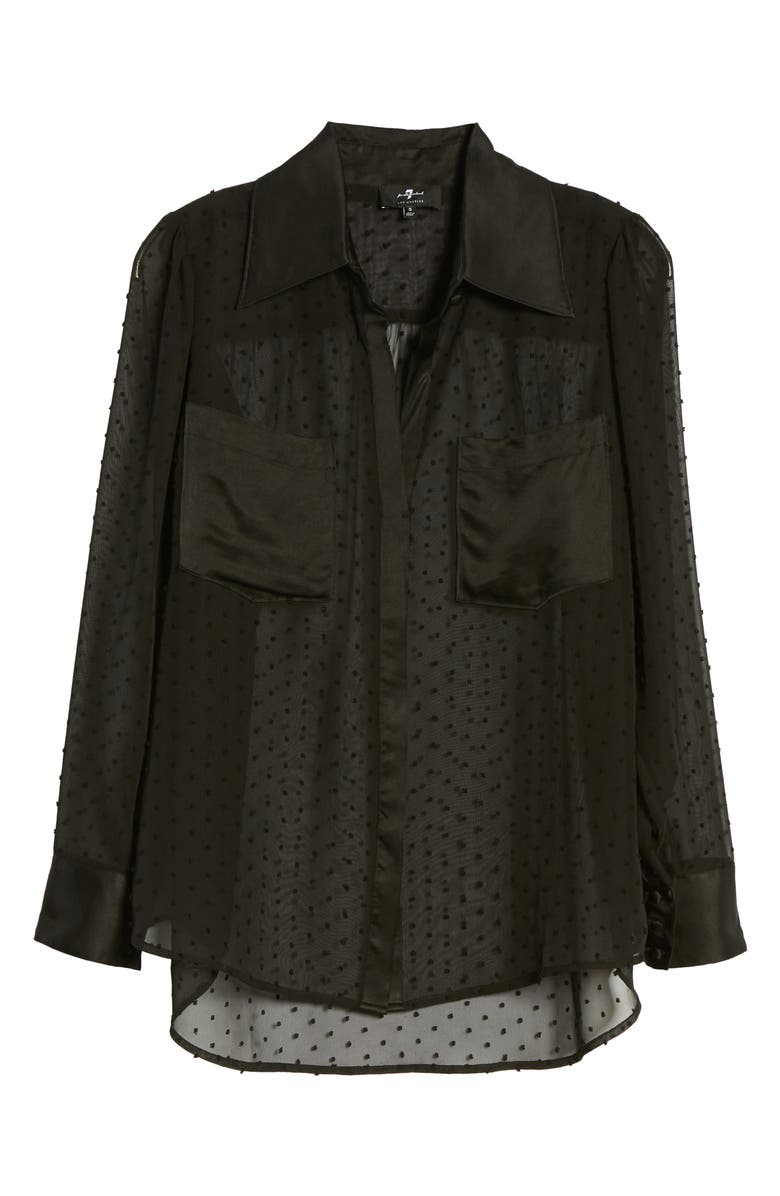 7 For All Mankind <sup>®</sup> Sheer Swiss Dot Shirt, Alternate, color,