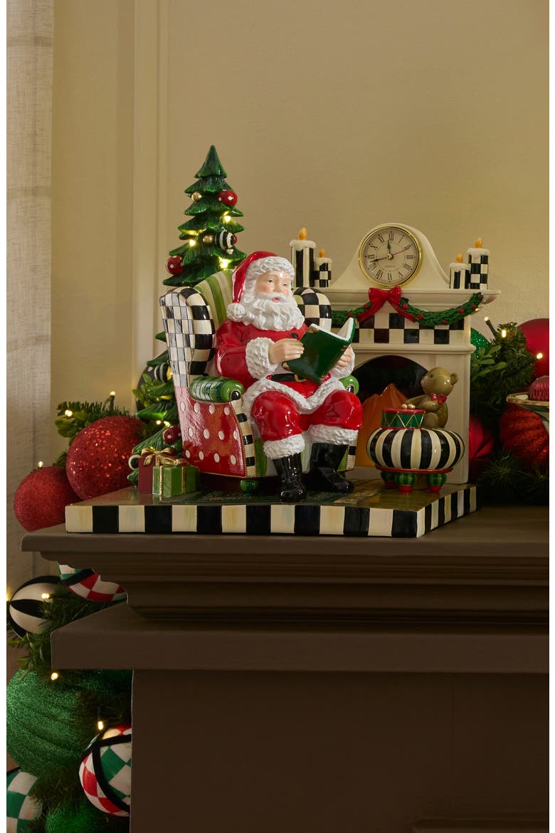 Check It Out Santa by the Fireplace Decor, Alternate, color, RED