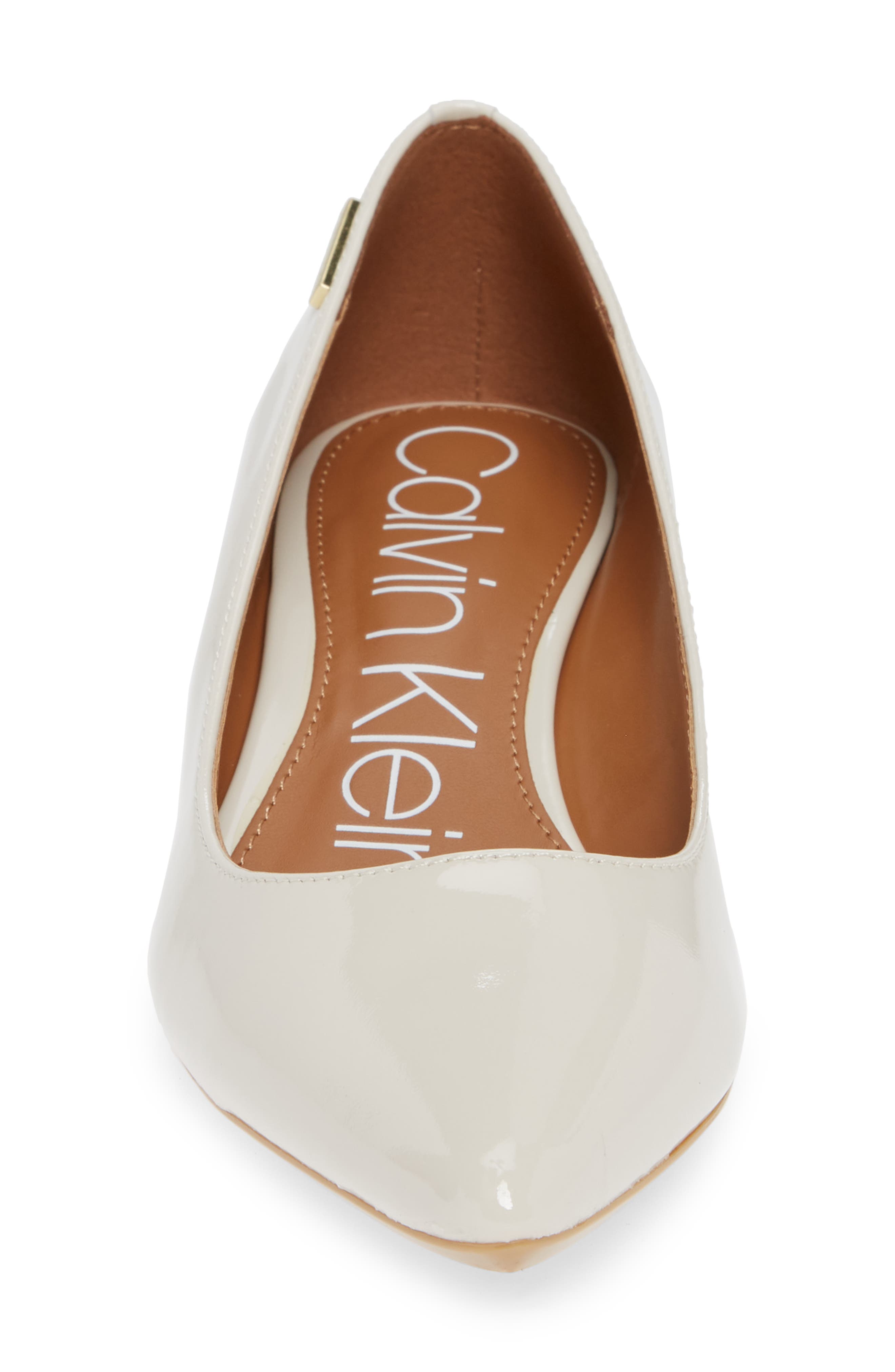 'Germina' Pointy Toe Wedge, Alternate, color, SOFT WHITE PATENT