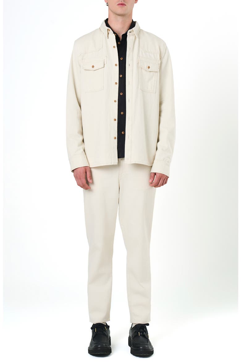 Elon Long-Sleeve Semi-Fitted Overshirt, Alternate, color, White